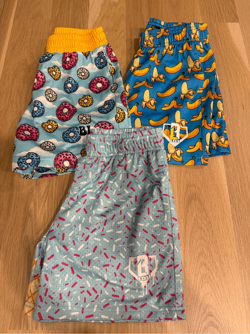 Baseball lifestyle Kids Blue Banana & Donut Print Pull-On Shorts by